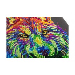 Kit tableau à diamanter Crystal Art 30x30cm - Loup multicolore