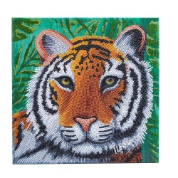 Kit tableau à diamanter Crystal Art 30x30cm - Tigre dans la jungle
