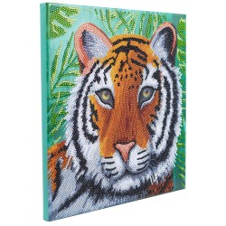 Kit tableau à diamanter Crystal Art 30x30cm - Tigre dans la jungle
