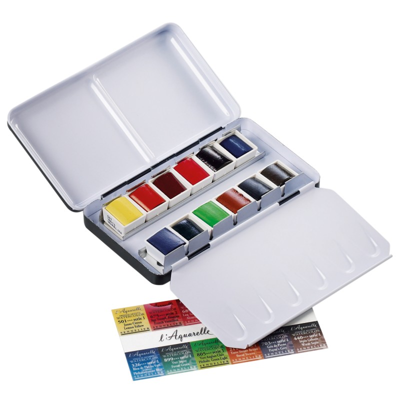 Boîtes métal de 1/2 godets aquarelle extra-fine Sennelier