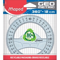 Rapporteur circulaire et 1/2 circulaire Géometric - 12 cm