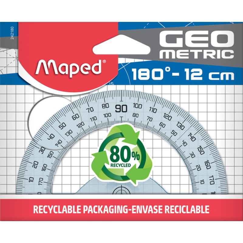 Rapporteurs circulaires et 1/2 circulaires Géometric - 12 cm