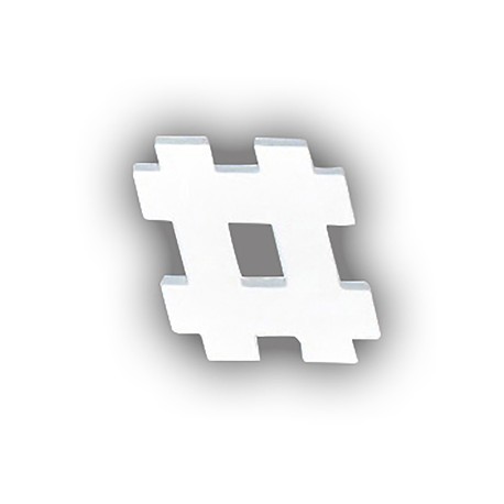 Symbole Hashtag en papier maché - 12 cm