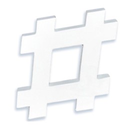 Symbole Hashtag en papier maché - 20.5 cm