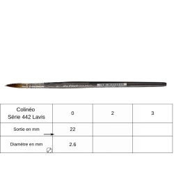 Pinceau à lavis Colinéo en martre de Kolinsky synthétique, série 442