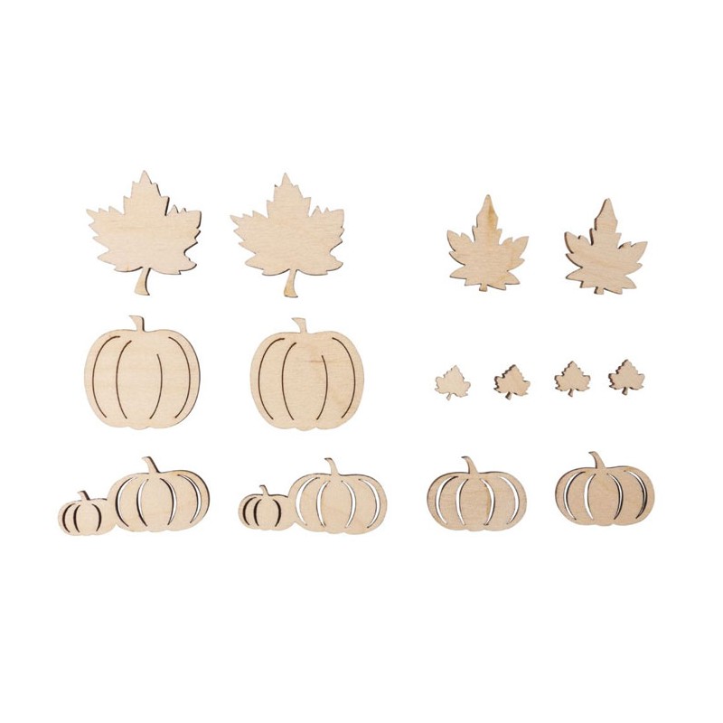 Miniatures en bois assorties Automne x14pcs