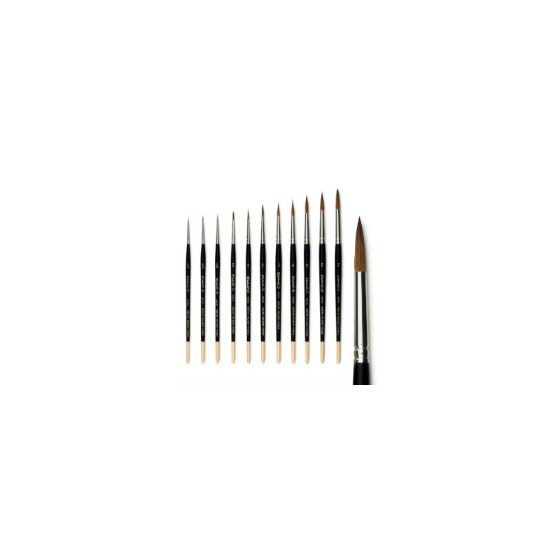 Pinceau rond et éffilé en martre de Kolinsky, série 8408