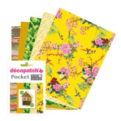 Pochette Décopatch Pocket n°26, 5 feuilles 30x40 cm assorties