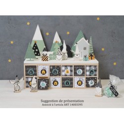 Calendrier de l'Avent rectangle - 33,5x20,5x11,5 cm