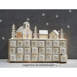 Calendrier de l'Avent Village - 44,5x12,5x18 cm