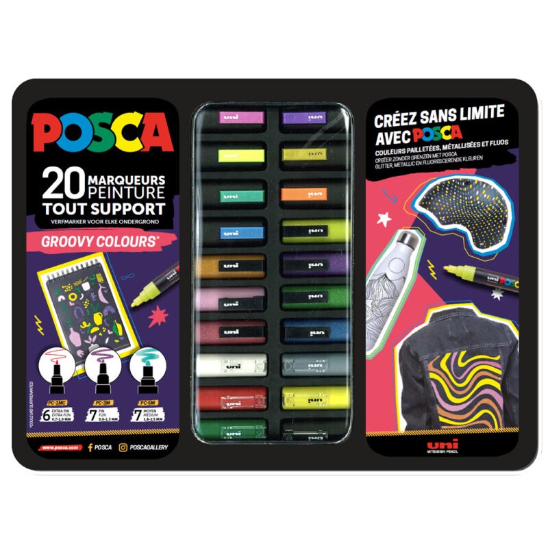 POSCA Malette métal 20 marqueurs Posca Kit 'Street art