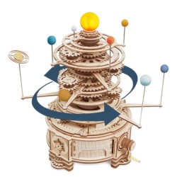 Maquette 3D en bois - Système solaire mécanique