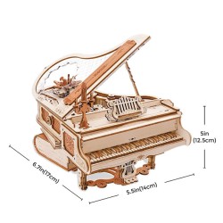 Maquette 3D en bois - Piano musical mécanique 