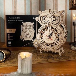 Maquette 3D en bois - Horloge pendule hibou