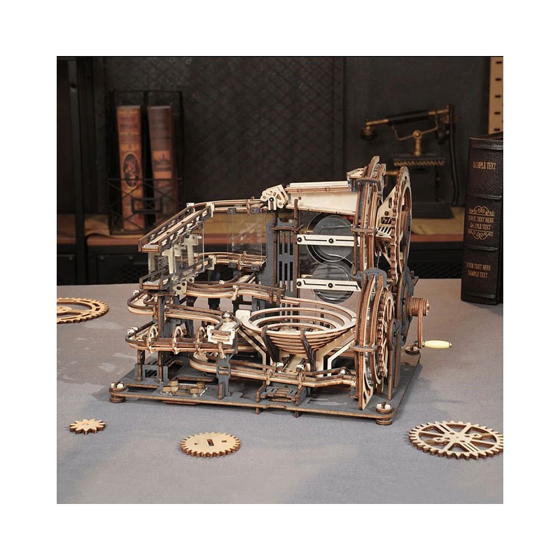 Puzzle Mécanique 3D Bois - Circuit à billes - Night City - ROKR