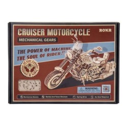 Maquette 3D en bois - Moto cruiser mécanique