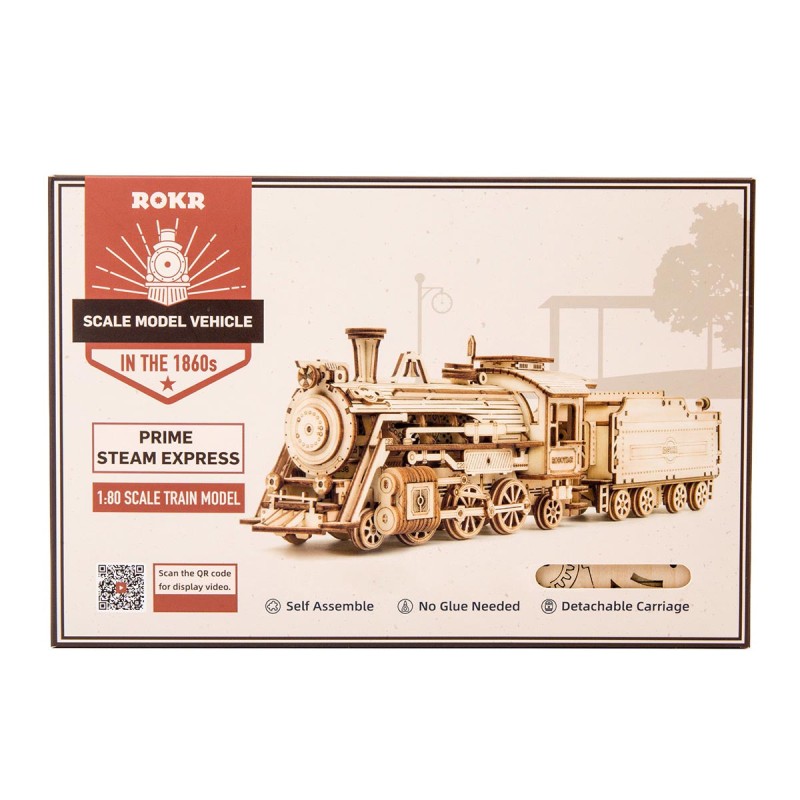 Maquette 3D en bois - Locomotive à vapeur