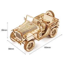 Maquette 3D en bois - Jeep militaire