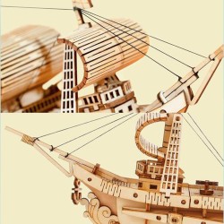 Maquette 3D en bois - Bateau 3 voiles