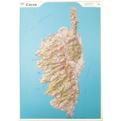 Carte en relief IGN de la Corse - 80x113 cm