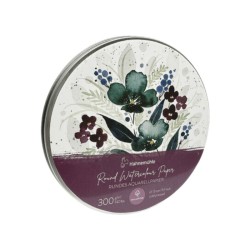 Boite métal papier aquarelle rond Expression 300 g/m² de 30 feuilles