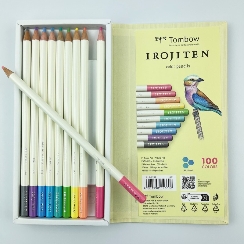 Boite de 10 crayons de couleur Irojiten Tombow à thème de couleurs