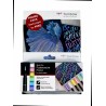 Set de 6 feutres Fudenosukes Pastel + bloc de papier noir