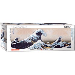 Puzzle 1000 pièces - Panoramique La grande vague de Kanagawa, de Hokusai