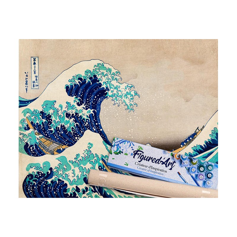 Peinture par numéros 40x50cm sur toile roulée - La Grande Vague de Kanagawa