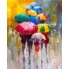 Peinture par numéros 40x50cm sur toile roulée - Farandoles de parapluies 2