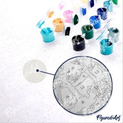 Peinture par numéros sur chassis 40x50cm - Farandoles de parapluies 2