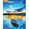 Peinture par numéros 40x50cm sur toile roulée - Barque et lever de soleil