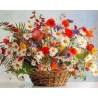 Peinture par numéros 40x50cm sur toile roulée - Bouquet multicolore