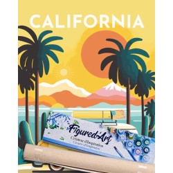 Peinture par numéros 40x50cm sur toile roulée - Affiche vintage Californie