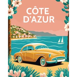 Peinture par numéros 40x50cm sur toile roulée - Affiche vintage Côte d'Azur