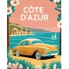 Peinture par numéros 40x50cm sur toile roulée - Affiche vintage Côte d'Azur