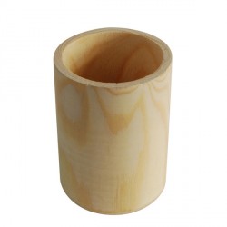 Pot à crayons cylindrique en bois 90x60m