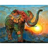 Broderie diamant 40x50cm sur toile roulée - Elephant artistique