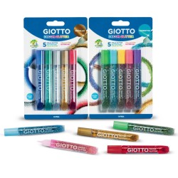 Etuis de 5 stylos gel à paillettes Giotto Decor Glitter