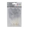 Plumes décorées avec paillettes x6pcs