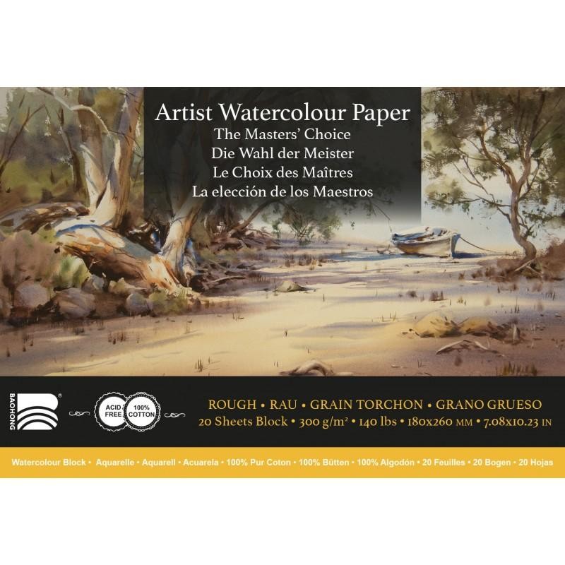 Bloc aquarelle BaoHong Le Choix des Maîtres 300 g/m², 20 fls collées 4 côtés