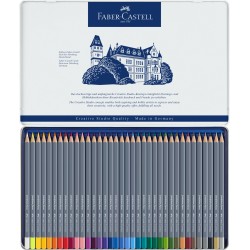 Boîtes métal crayons de couleur aquarellables Goldfaber Aqua