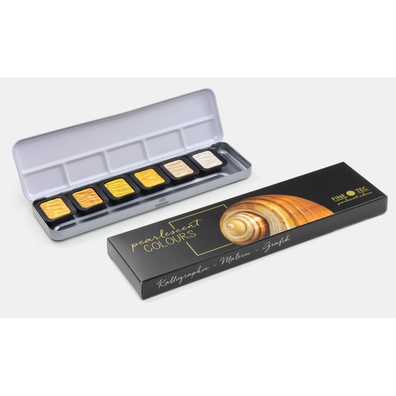 Boîte métal de 6 couleurs aquarelle Finetec