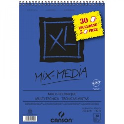Blocs XL Mix-Média Texturé 300g/m² Canson à spirales + feuilles gratuites