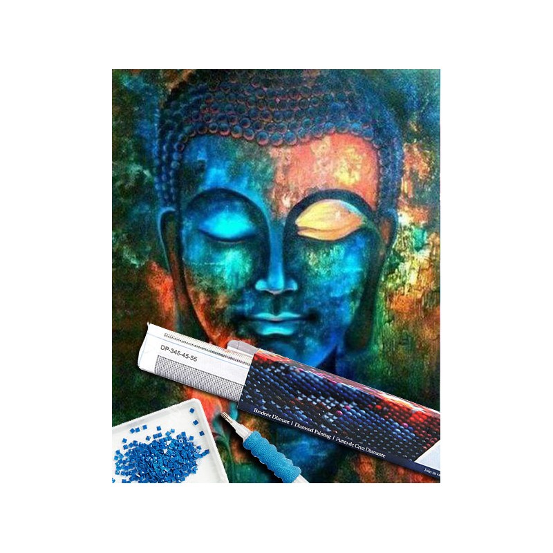 Broderie diamant 40x50cm sur toile roulée - Bouddha 2