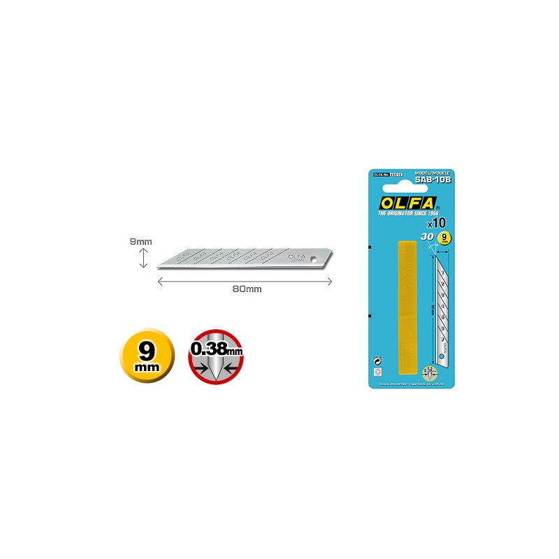 Etui de 10 lames pour cutter graphique SAC-1 Olfa
