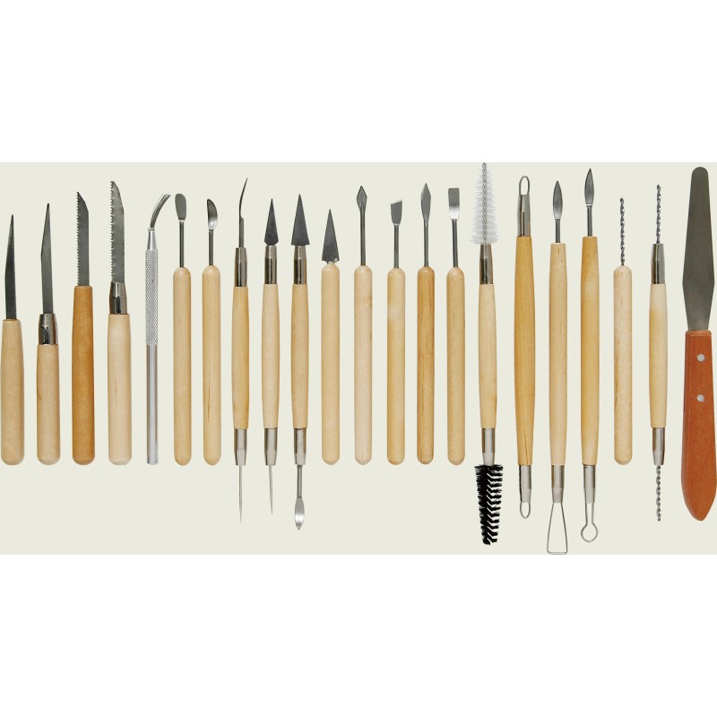 Set professionnel de 22 outils pour scuplture et modelage