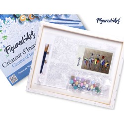 Peinture par numéros Zèbres de dos sur châssis 40x50 cm