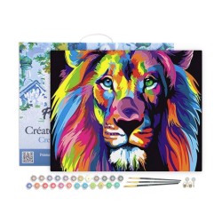 Peinture par numéros Lion Pop Art sur châssis 40x50 cm