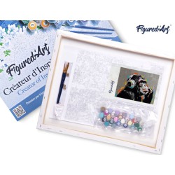 Peinture par numéros Street Art Singe funky sur châssis 40x50 cm